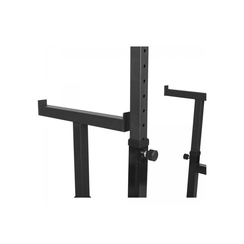 MULTI RACK A SQUAT DÉVELOPPÉ COUCHÉ RÉGLABLE + BARRE LONGUE 170 CM + POIDS PLAST