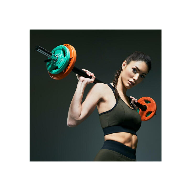 Set body pump cu discuri din fier cauciucat
