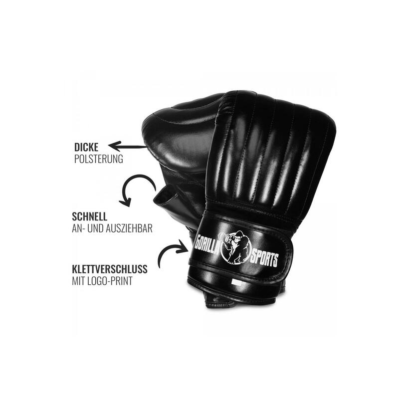 Guantes Boxeo Finos Gorilla Sports Negro Talla M