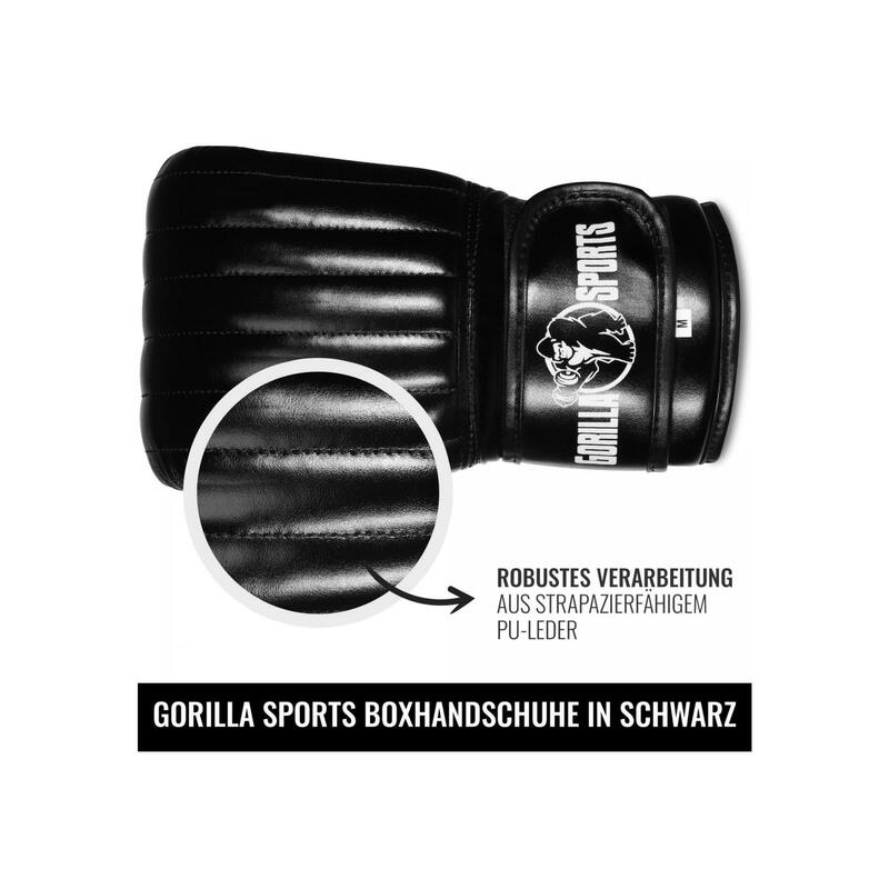 Guantes Boxeo Finos Gorilla Sports Negro Talla S