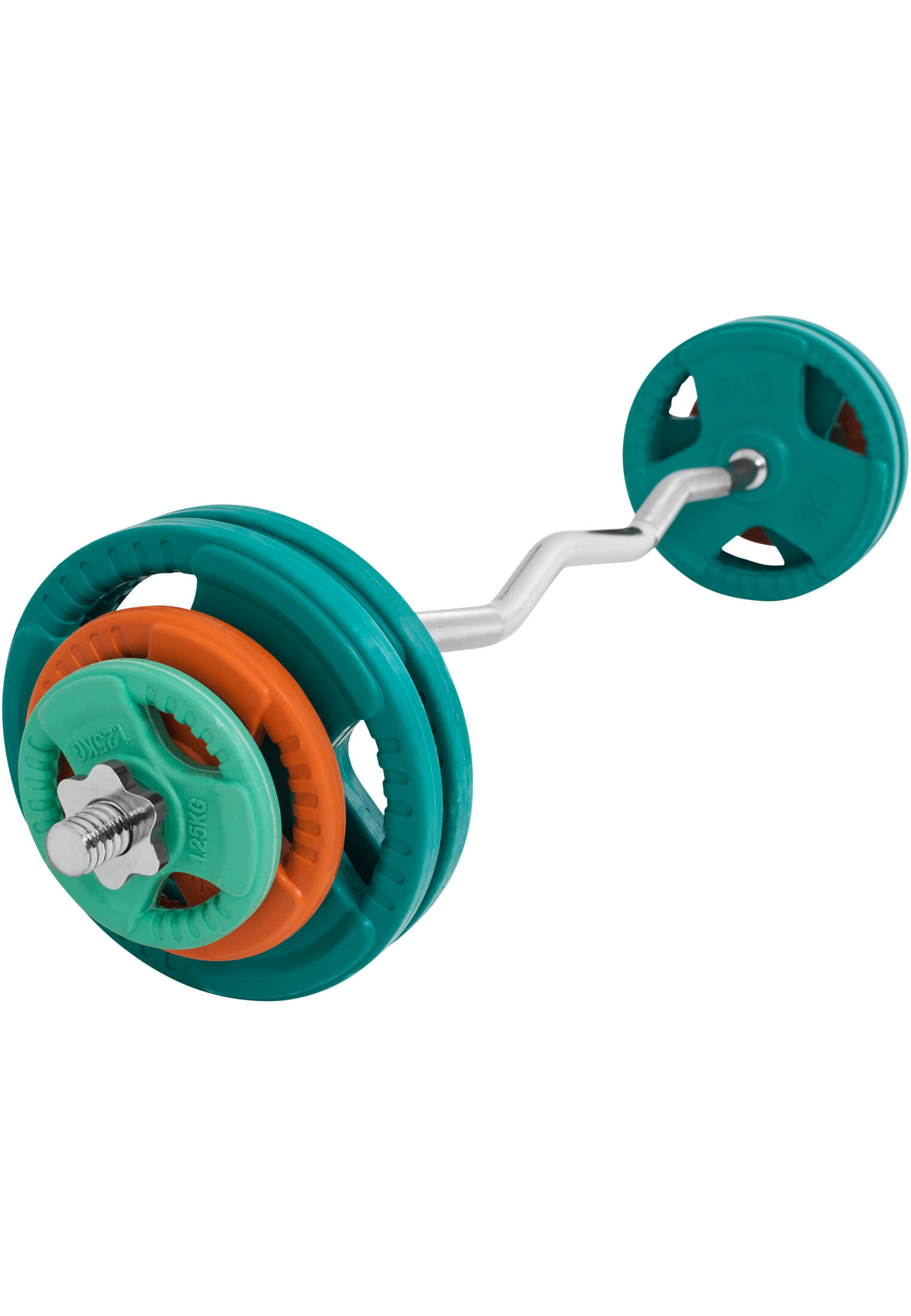 KIT 35KG AVEC POIDS EN CAOUTCHOUC GRIP ET BARRE CURL | DIAMETRE 30/31MM | MUSCUL 6/6