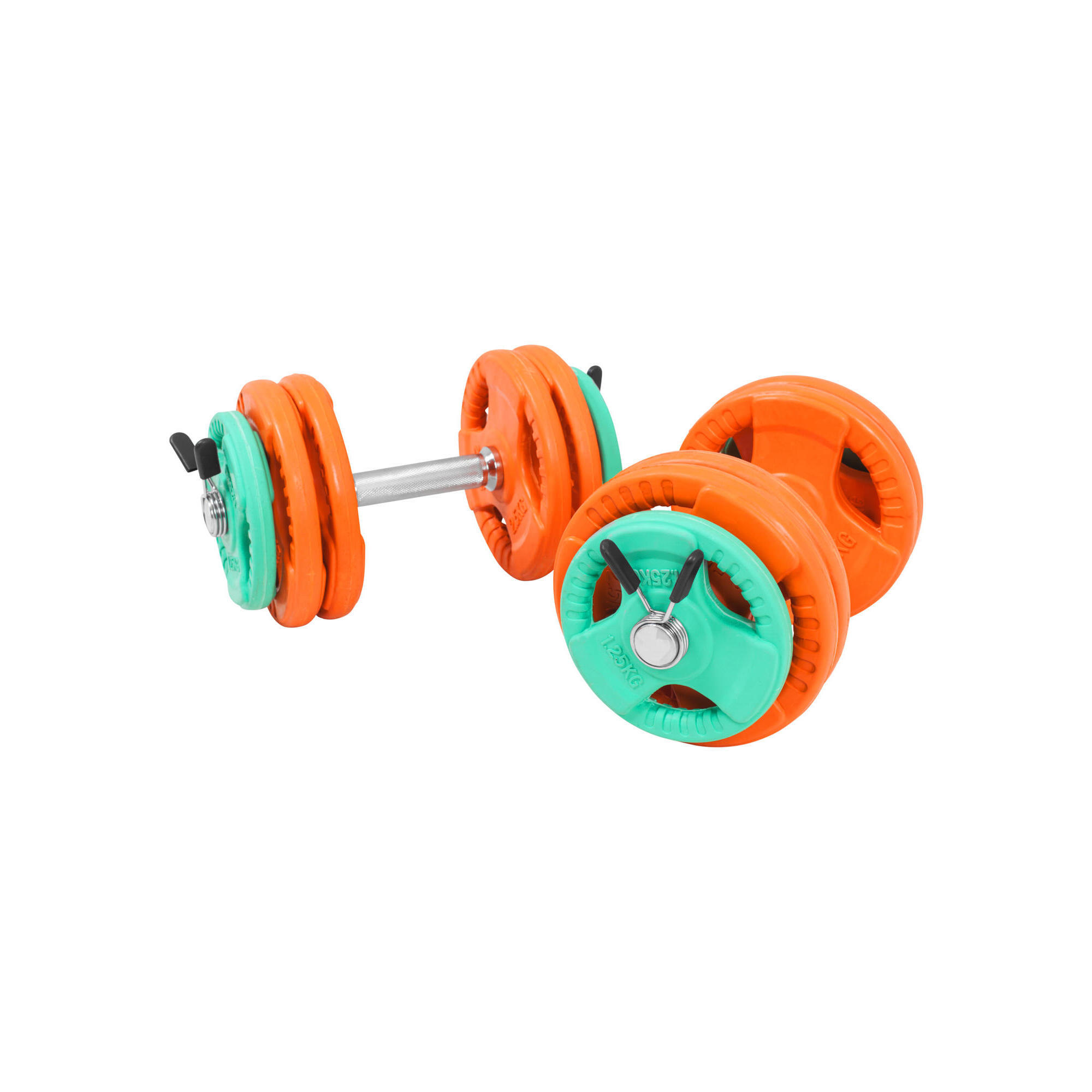 Gorilla Sports - Kit Haltères Court 30kg Revetement Caoutchouc |musculation| 30mm/31mm - Kit Haltères - Multicolore|orange - 20-30 Kg - Decathlon