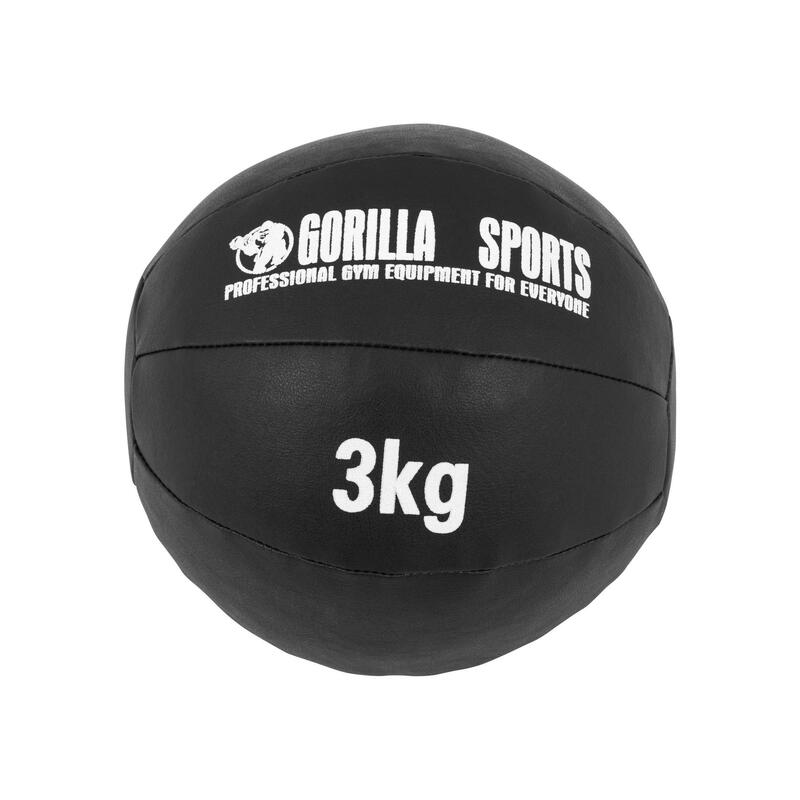 Piłka lekarska do ćwiczeń ze skóry syntetycznej  Gorilla Sports 3kg