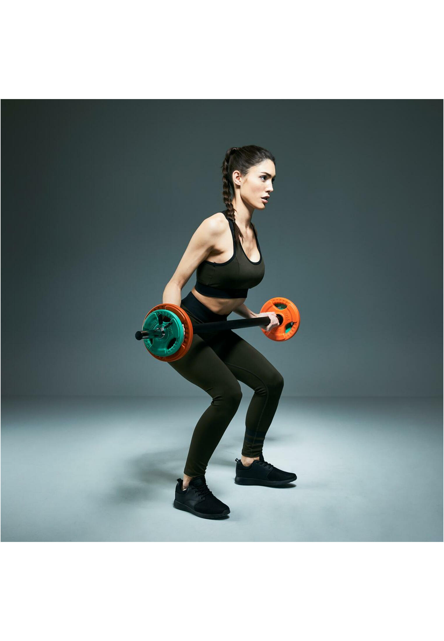 BARRE D'AEROBIC 130 CM POIGNÉES CHROMÉES AVEC POIDS GRIP EN CAOUTCHOUC | DIAMÈTR 4/7