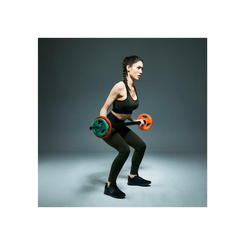Set body pump cu discuri din fier cauciucat