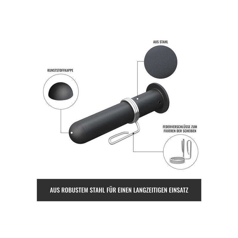 50mm Adapter Olympic für Hantelstangen mit Federverschluss Schwarz