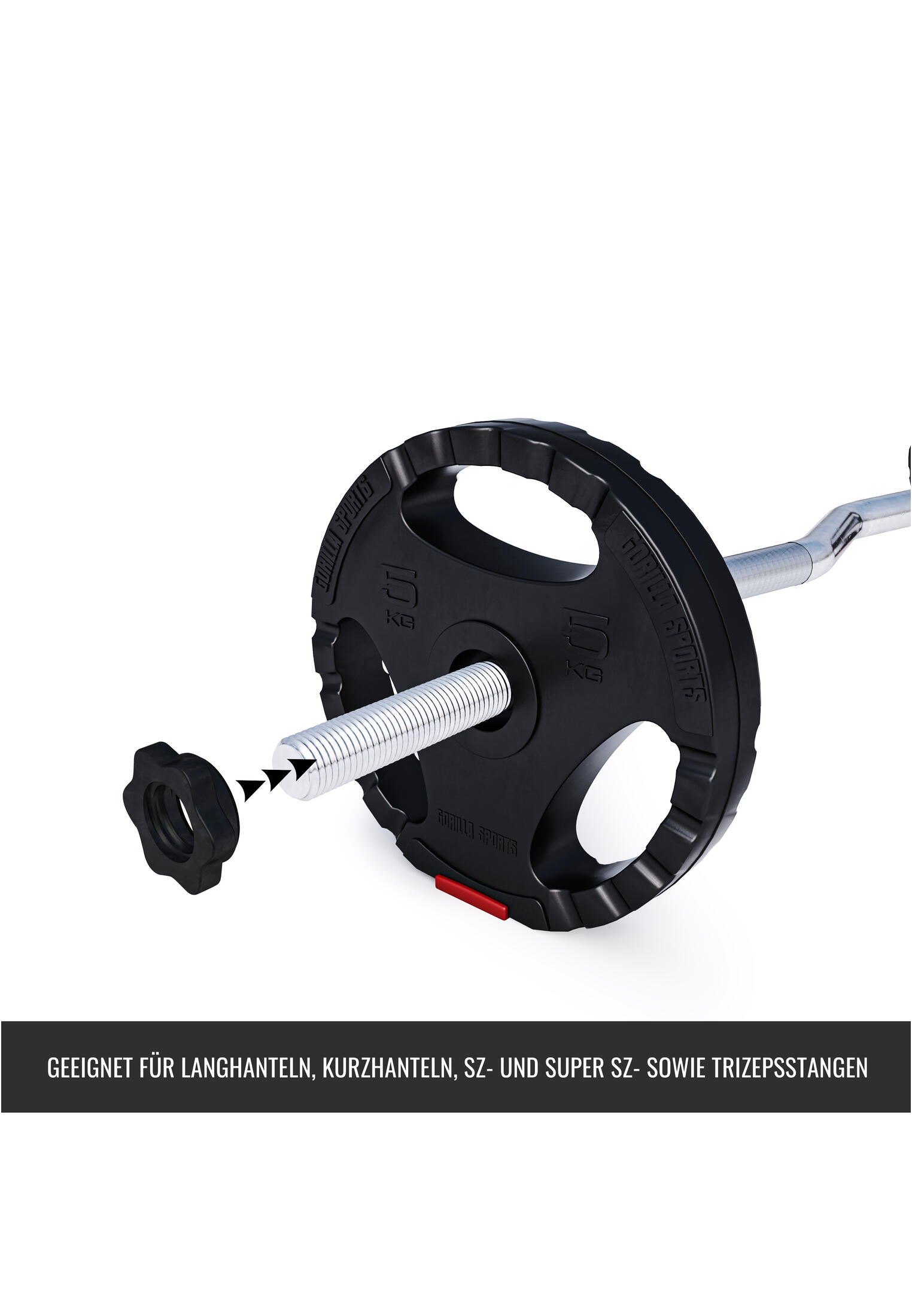 Gorilla Sports Schroefsluitingen Zwart - Haltersluiting - 30/31 mm - Set van 2 6/7