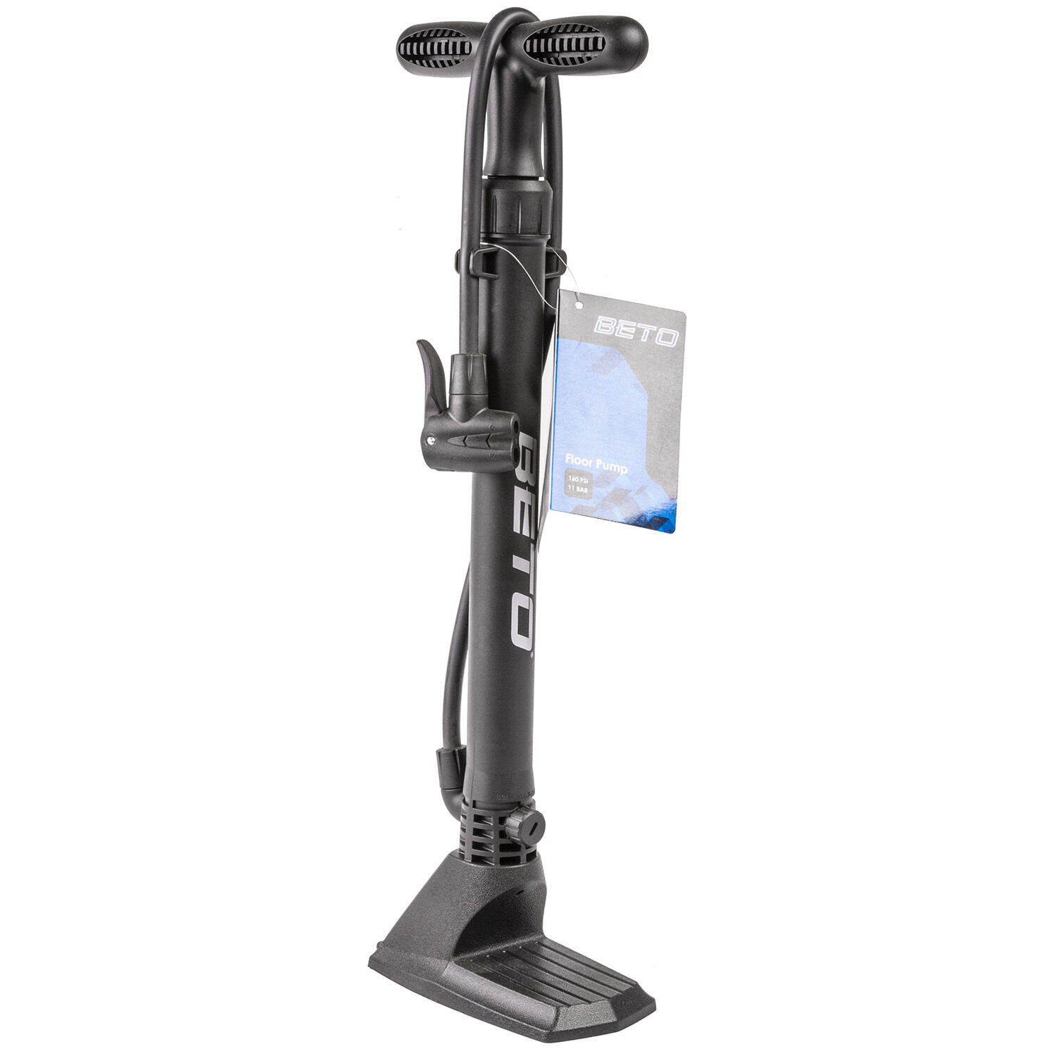 BETO Standpumpe mit Manometer und Universal-Doppelkopf, Schwarz 6/6