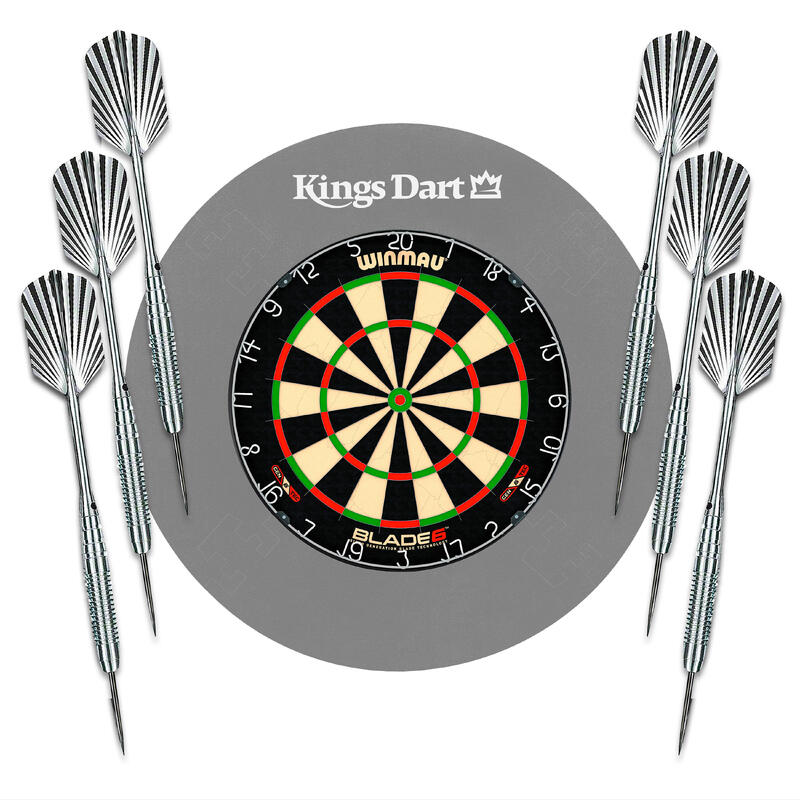 Kings Dart Dart-Set Two Winmau Dartboard Blade 6, Grau