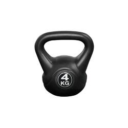 Kettlebell 4 kg - Kunststof - voor binnen en buiten - Zwart