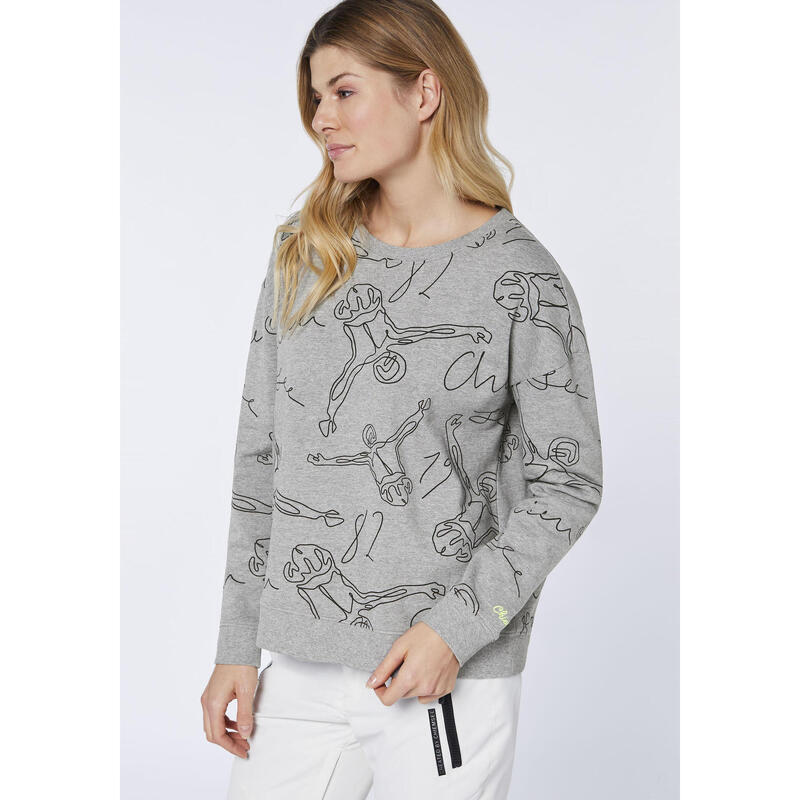 Sweatshirt mit Label-Art-Muster