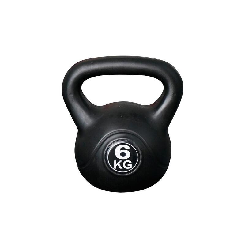 Kettlebell 6 kg - Kunststof - voor binnen en buiten - Zwart