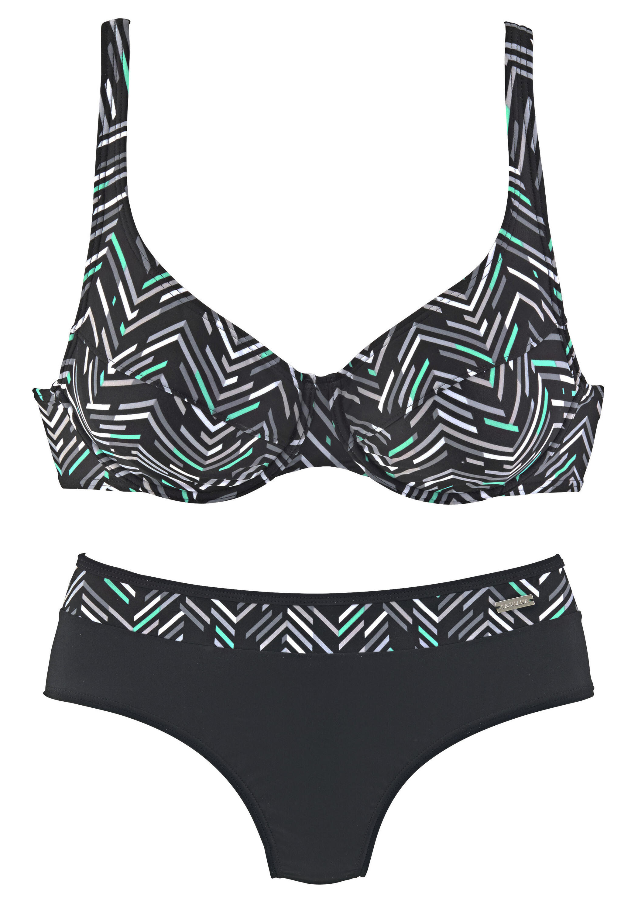 Damen LASCANA Bügel-Bikini im grafischen Druckdesign 7/7