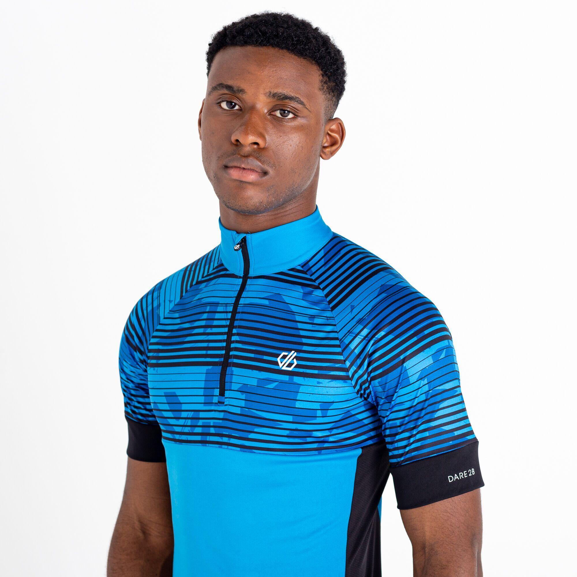 Stay The CourseII Men's Cycling 1/2 Zip Short Sleeve T-Shirt - Teton Blue 7/7