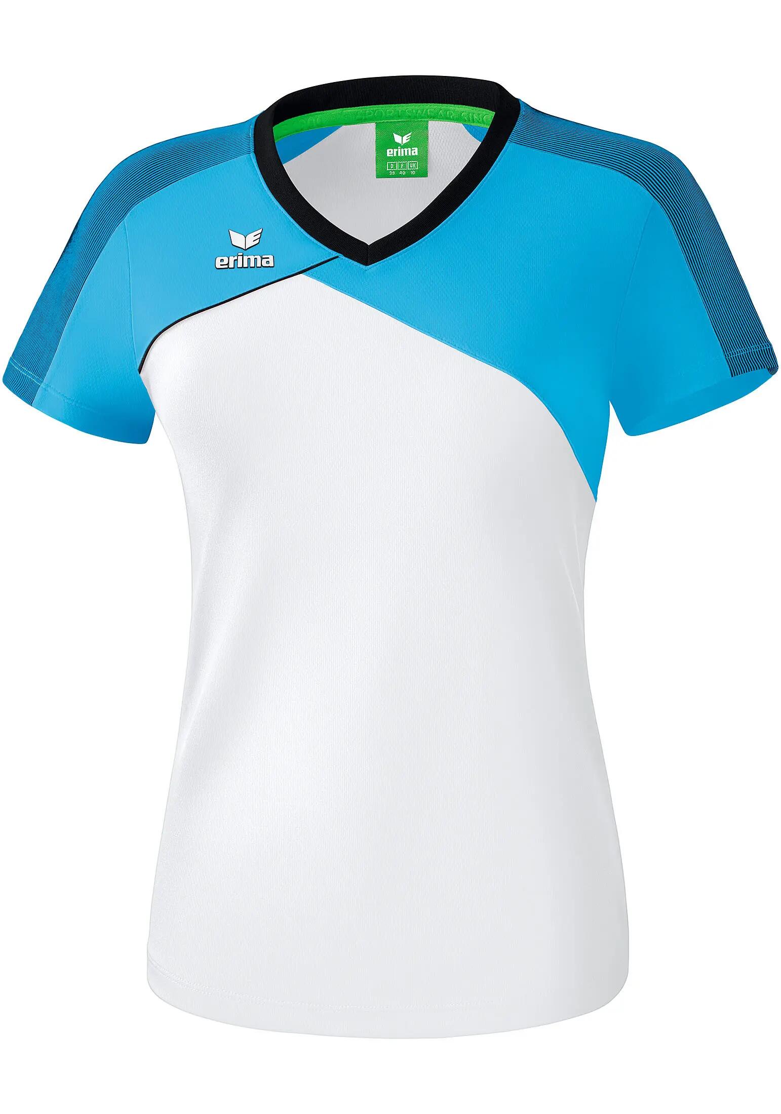 Tricou ERIMA Premium One 2.0  Dama Alb/Albastru/Negru 5/7
