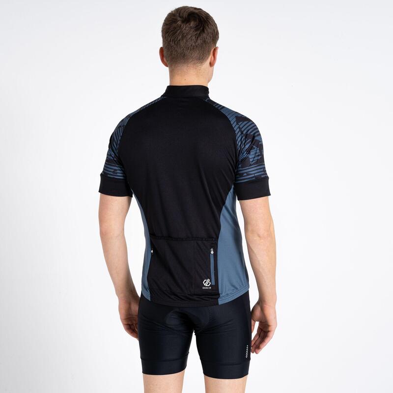 Stay The Course II T-shirt de cyclisme zippé à moitié pour homme - Noir