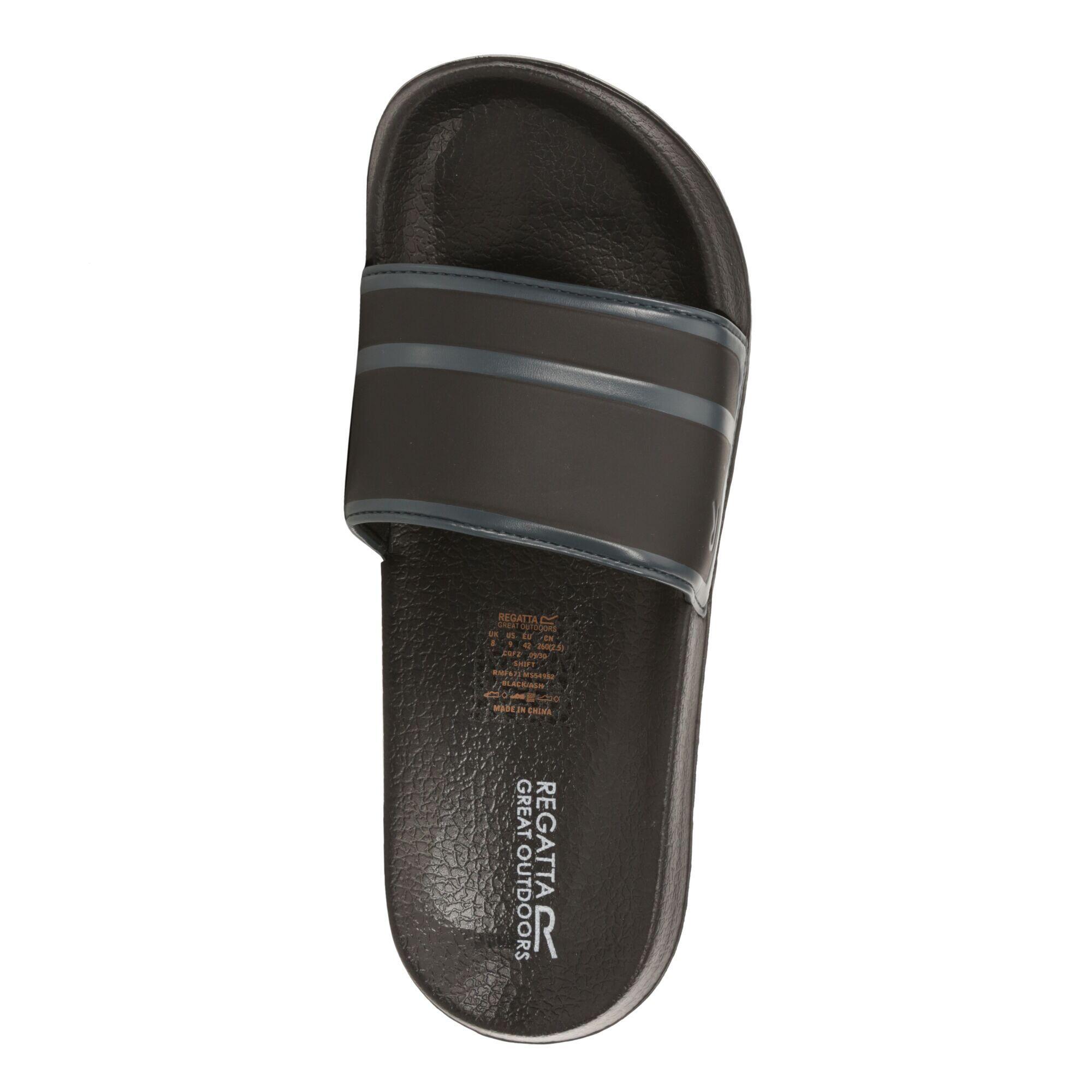 Shift Men's Poolside Slip-On Sandals - Black Ash Grey Marl 6/6