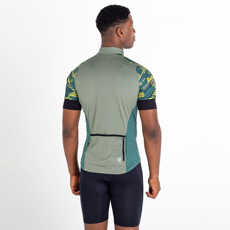 Stay The Course II T-shirt de cyclisme zippé à moitié pour homme - Vert