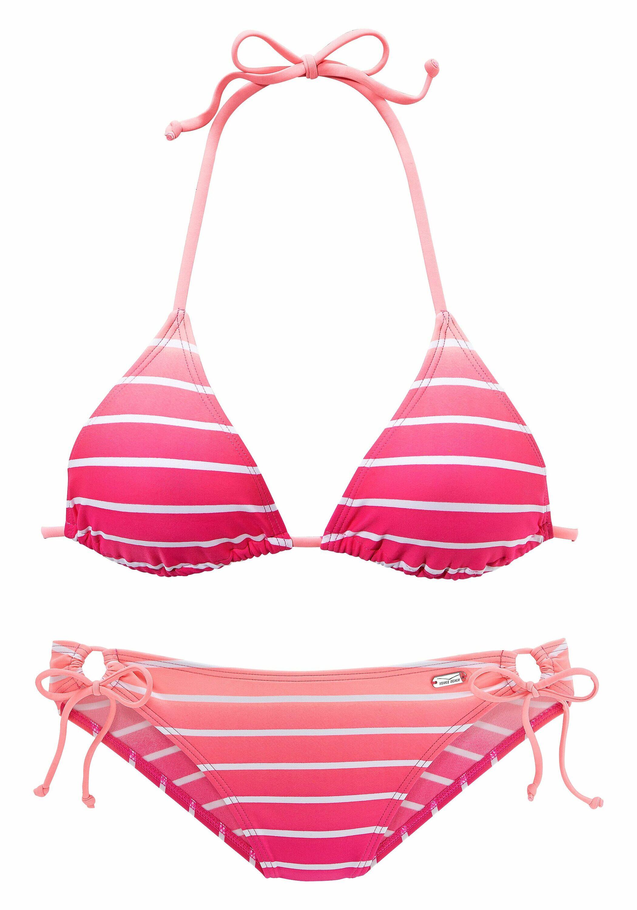 Damen Venice Beach Triangel-Bikini in Neonfarben 6/7