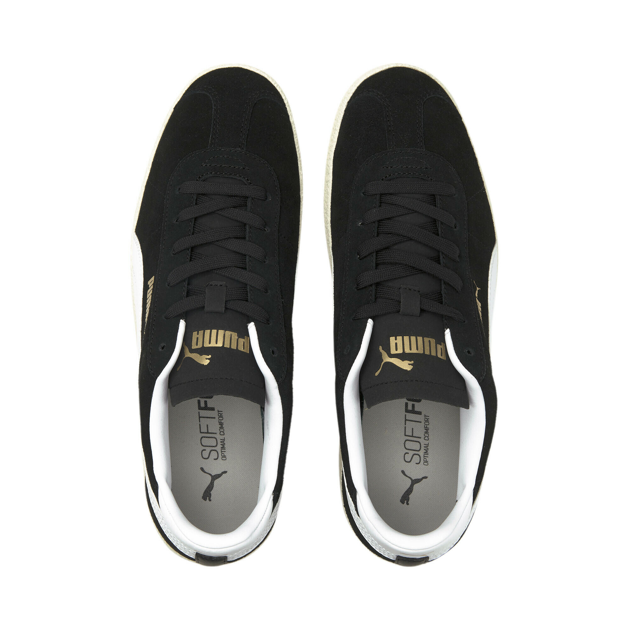Club Sneaker Erwachsene PUMA Black White Team Gold Ivory Glow Beige 6/15