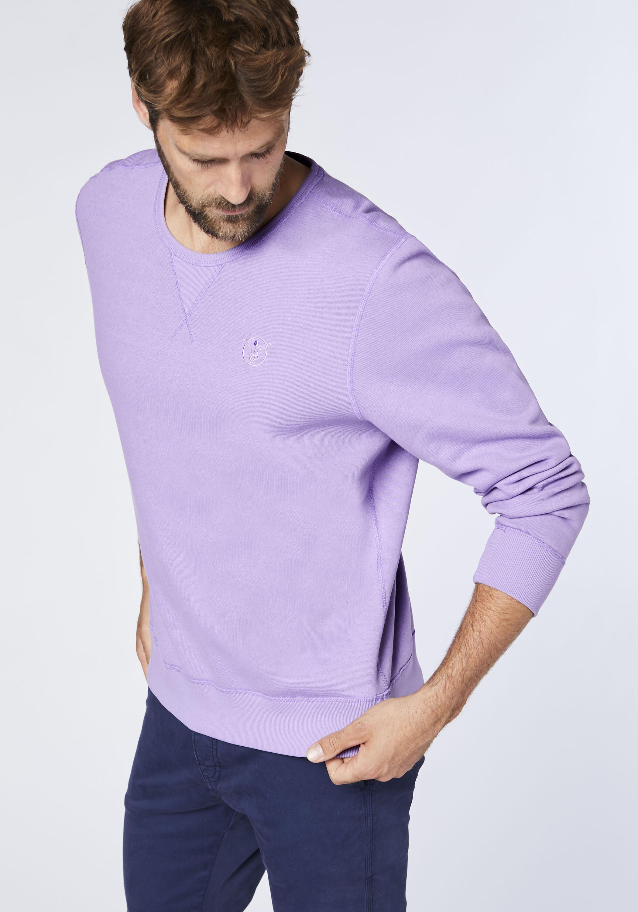 Sweater im Basic-Look mit Logo-Motiv 7/7