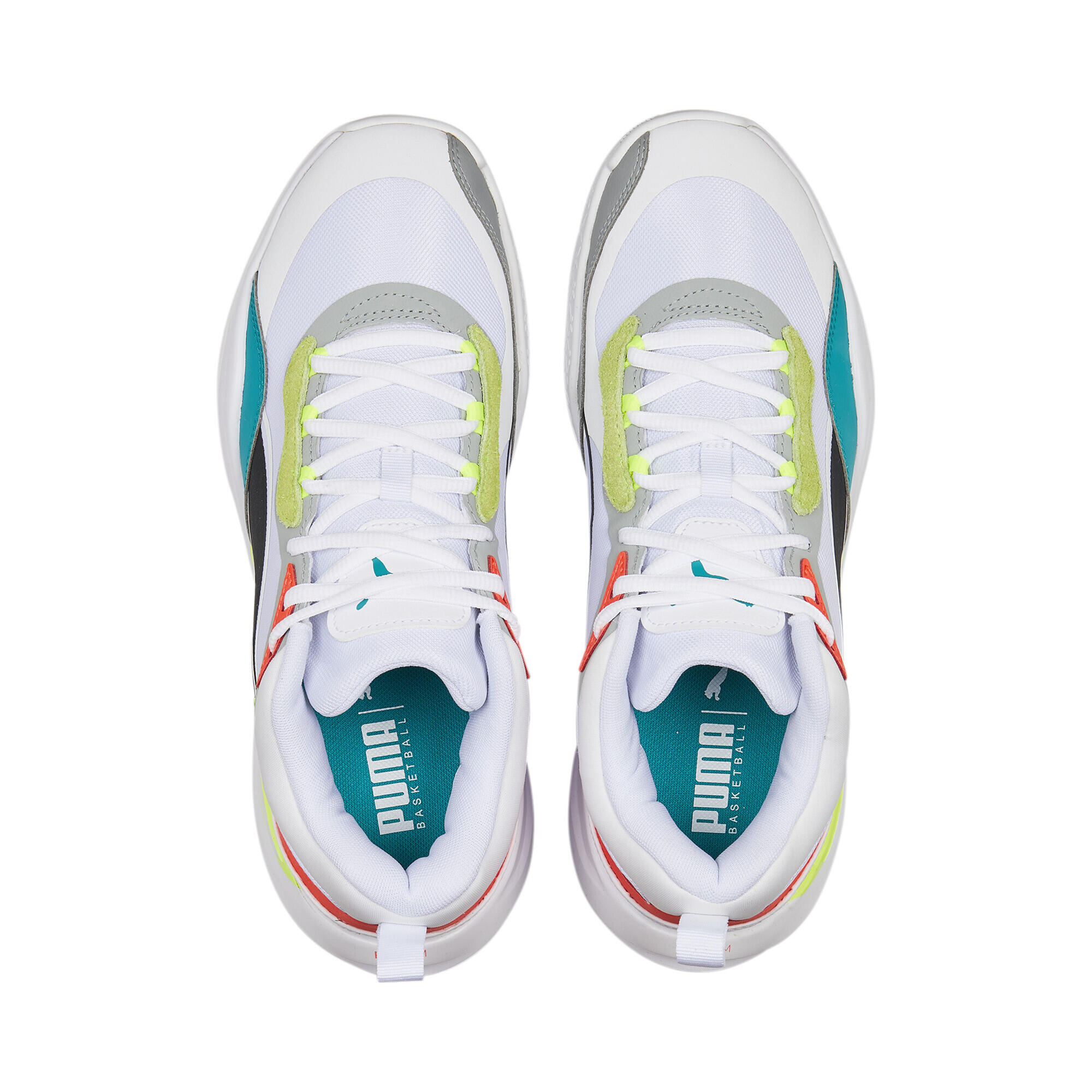 Scarpe da basket Playmaker Pro PUMA White Fiery Coral Orange 6/6