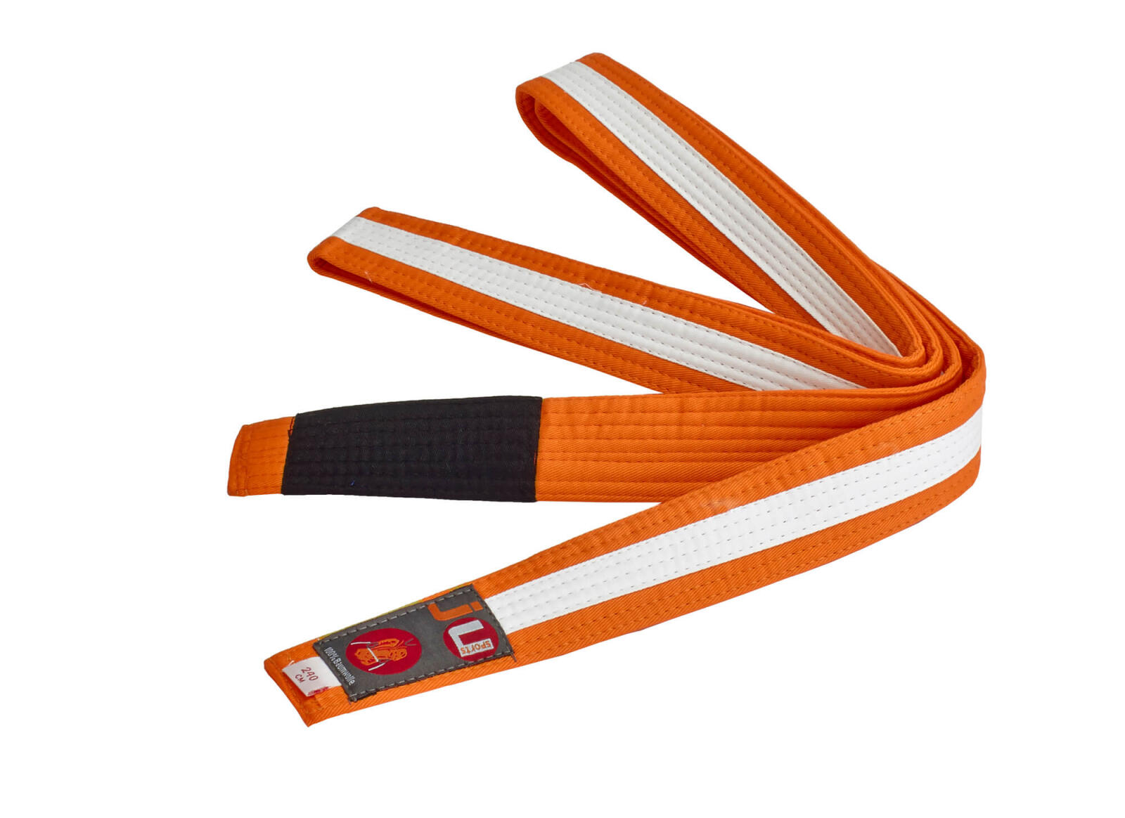Centura BJJ Junior Ju Sports Portocaliu/Alba