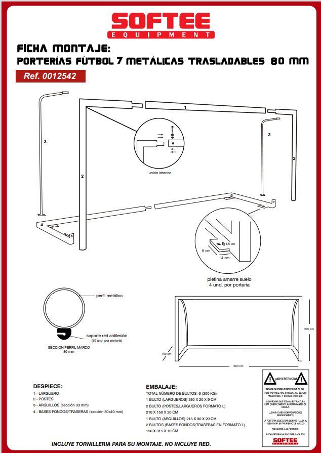 Lot de 2 buts de foot à 7 métalliques mobile Softee Equipment 5/5