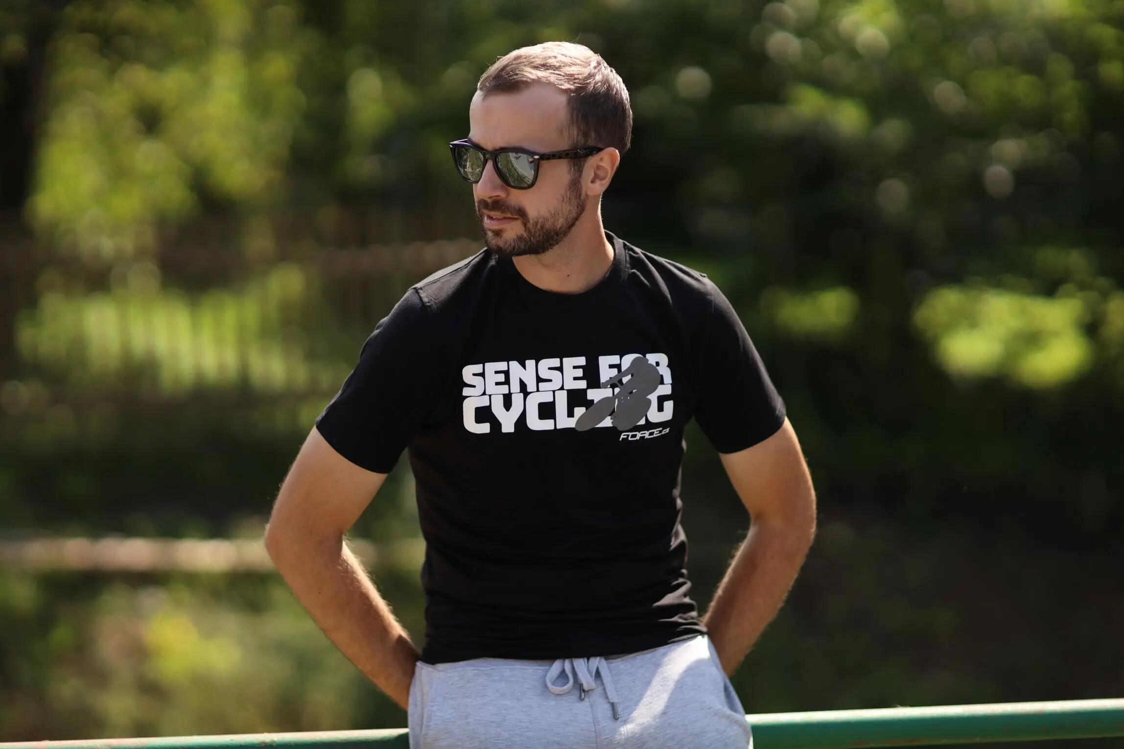 Tricou Force Sense, negru, print alb, XL 3/4