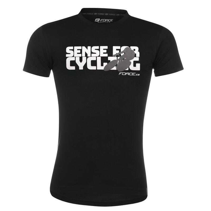 Tricou Force Sense, negru, print alb, XL