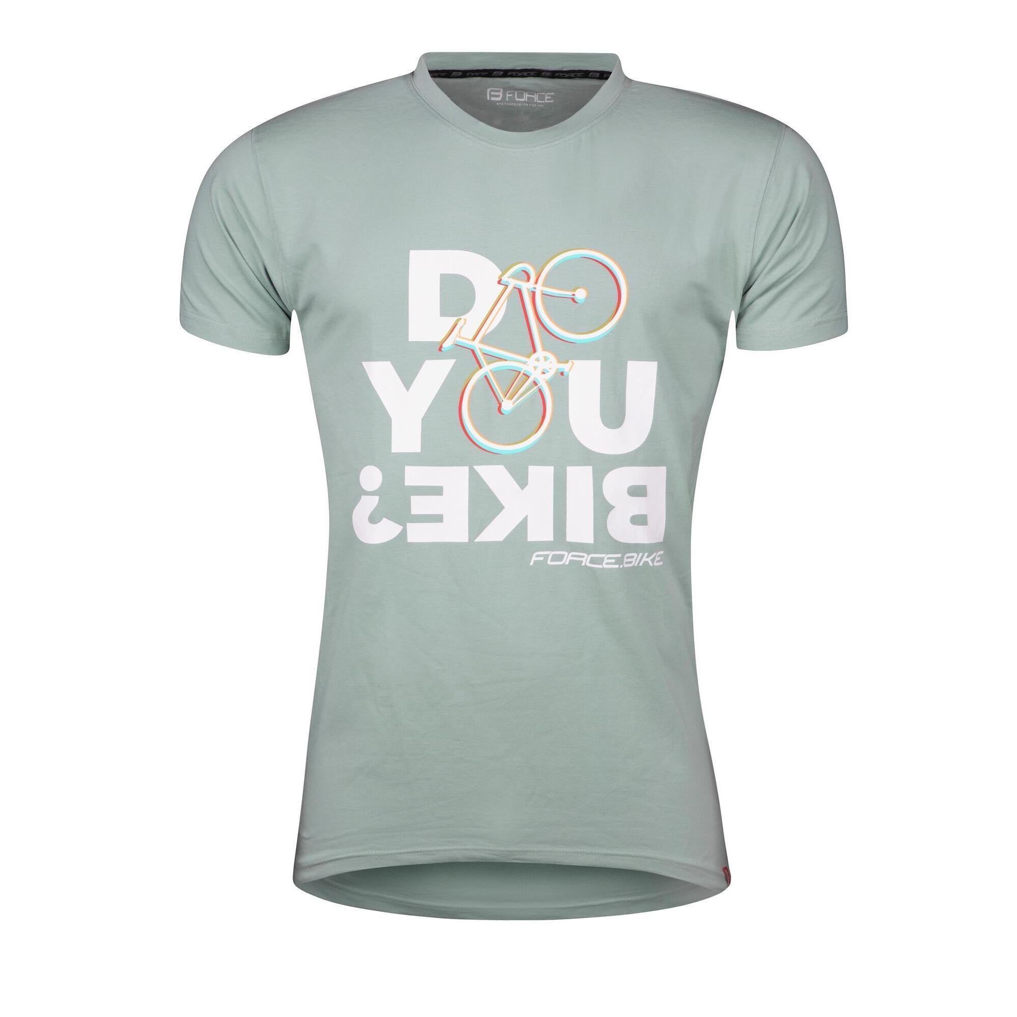 Tricou ciclism Force Bike, gri/verde, XXXL