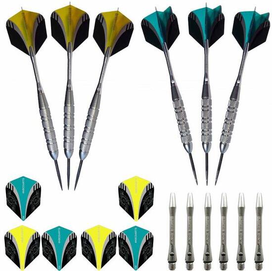 ABC Darts - 2 sets Silver Brass Dartpijlen - 23 gram