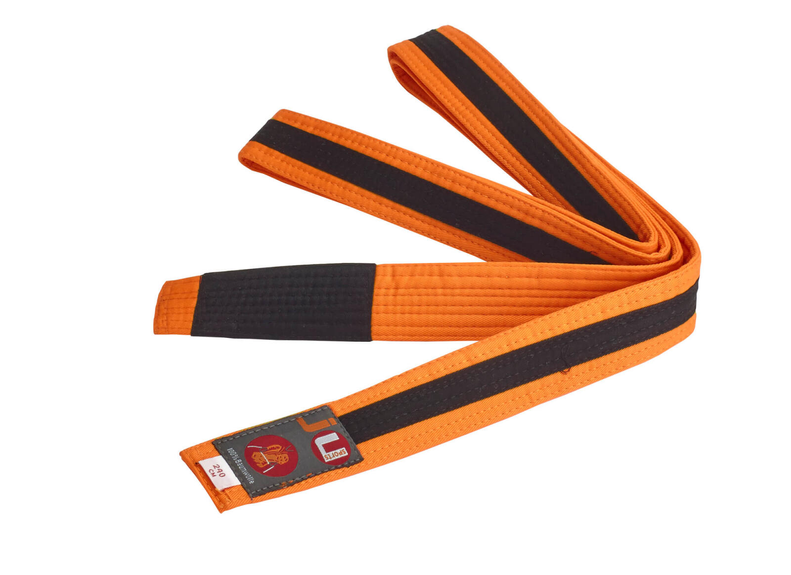 Centura BJJ Junior Ju Sports Portocaliu/Neagra