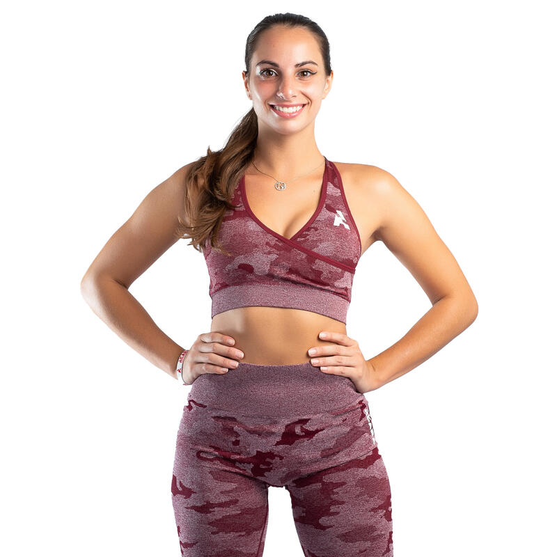 Rode Camouflage RX Fitness sportbeha voor dames