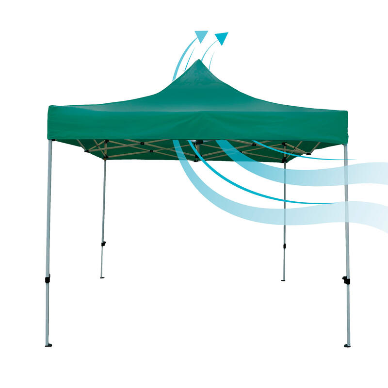 Gazebo dobrável e regulável em altura 300x300 cm verde Aktive