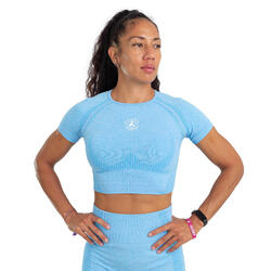 T-shirt Reflex, Fitness femme à manches courtes bleu