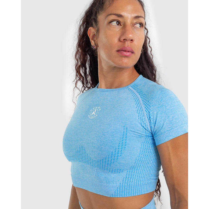Reflex T-shirt, Dames fitness korte mouw blauw