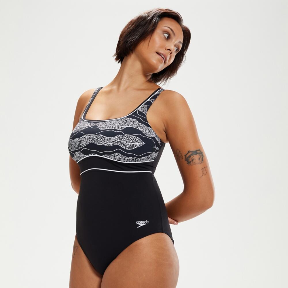 Maillot Speedo Contour Eclipse Shaping imprimé - Noir/Blanc - Taille 38 4/6