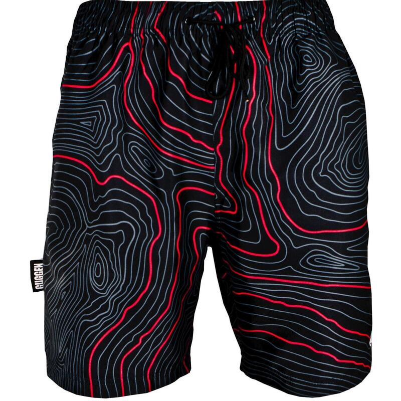 GUGGEN MOUNTAIN 2335 Herren Badehose Streifen lässige Boardshorts Linien Muster