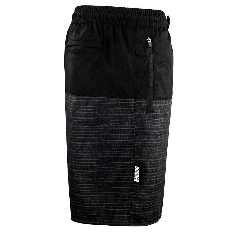 Costum de baie pentru bărbați cu model albastru negru cu dungi boardshorts