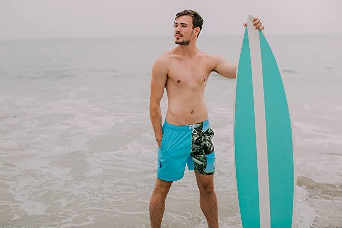 GUGGEN MOUNTAIN 1601 Boardshort Short Maillot de bain homme avec palmiers 5/5
