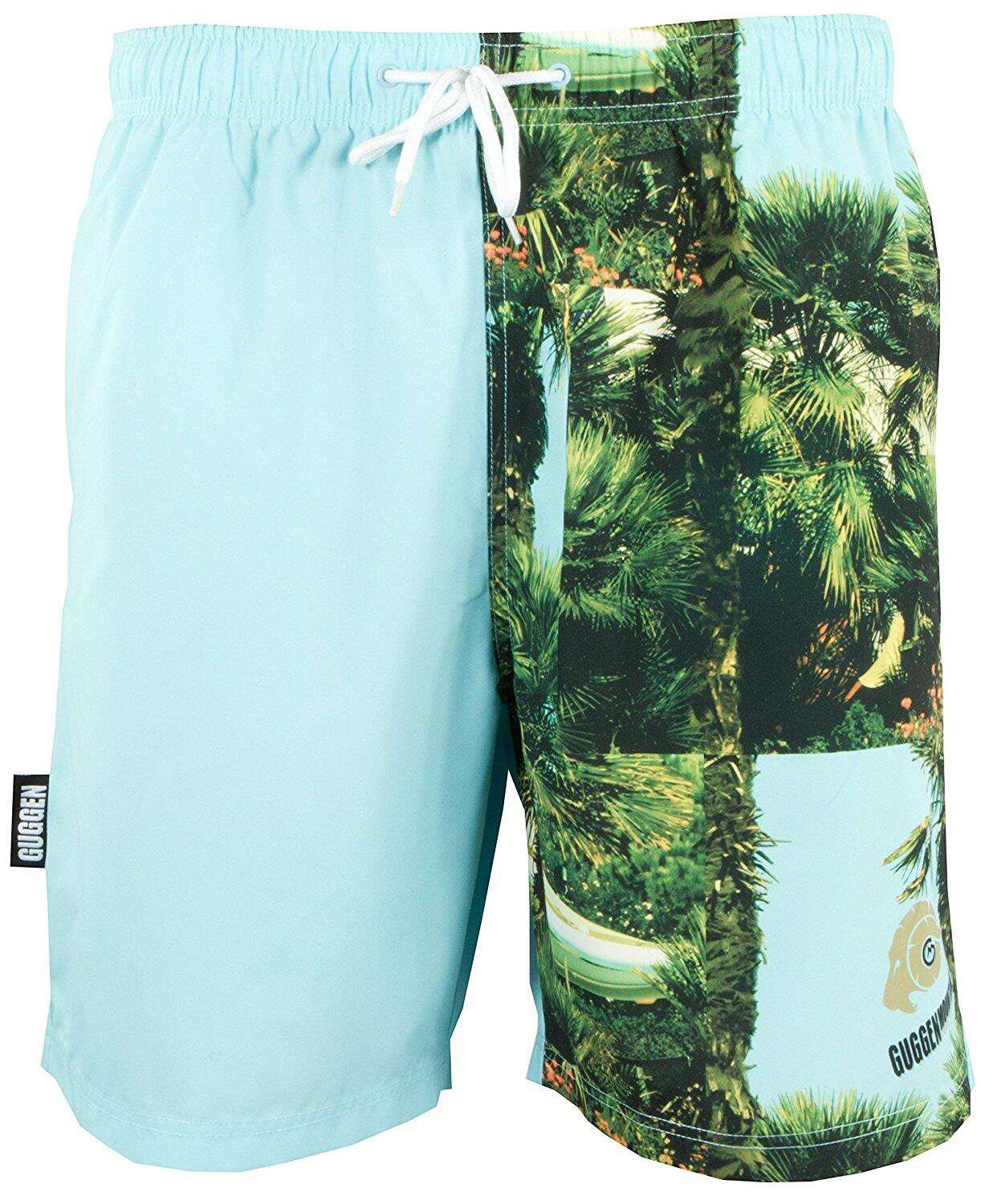 GUGGEN MOUNTAIN 1601 Boardshort Short Maillot de bain homme avec palmiers 4/5