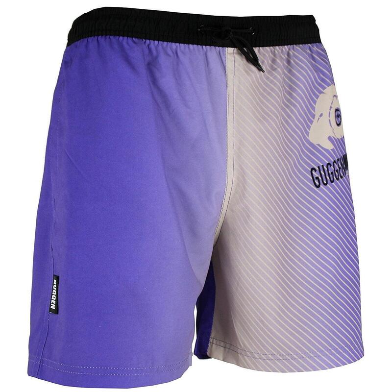 GUGGEN MOUNTAIN B13 Herren Badehose mit Streifenmuster cream lila