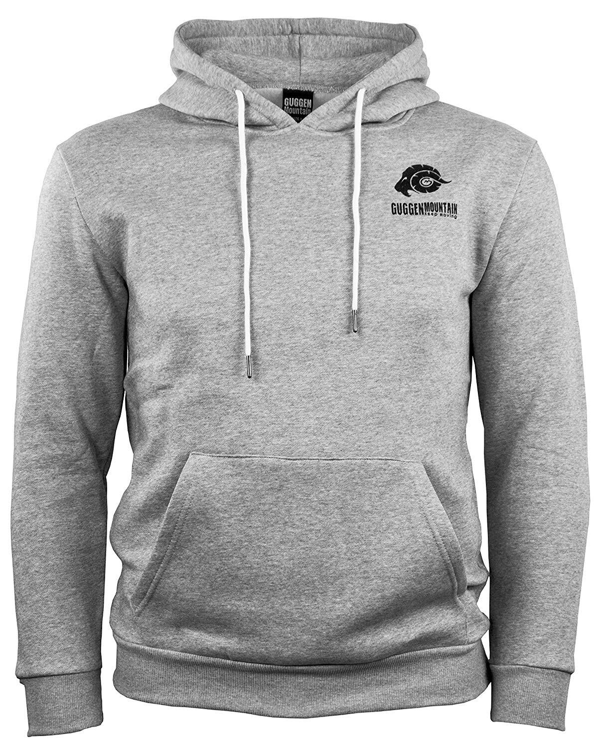 GUGGEN MOUNTAIN Herenhoodie H02, fleecehoodie, capuchon met lange mouwen, buiten