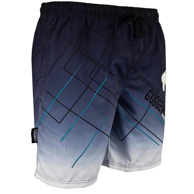 Costum de baie pentru bărbați cu model în carouri negru și alb boardshorts B2