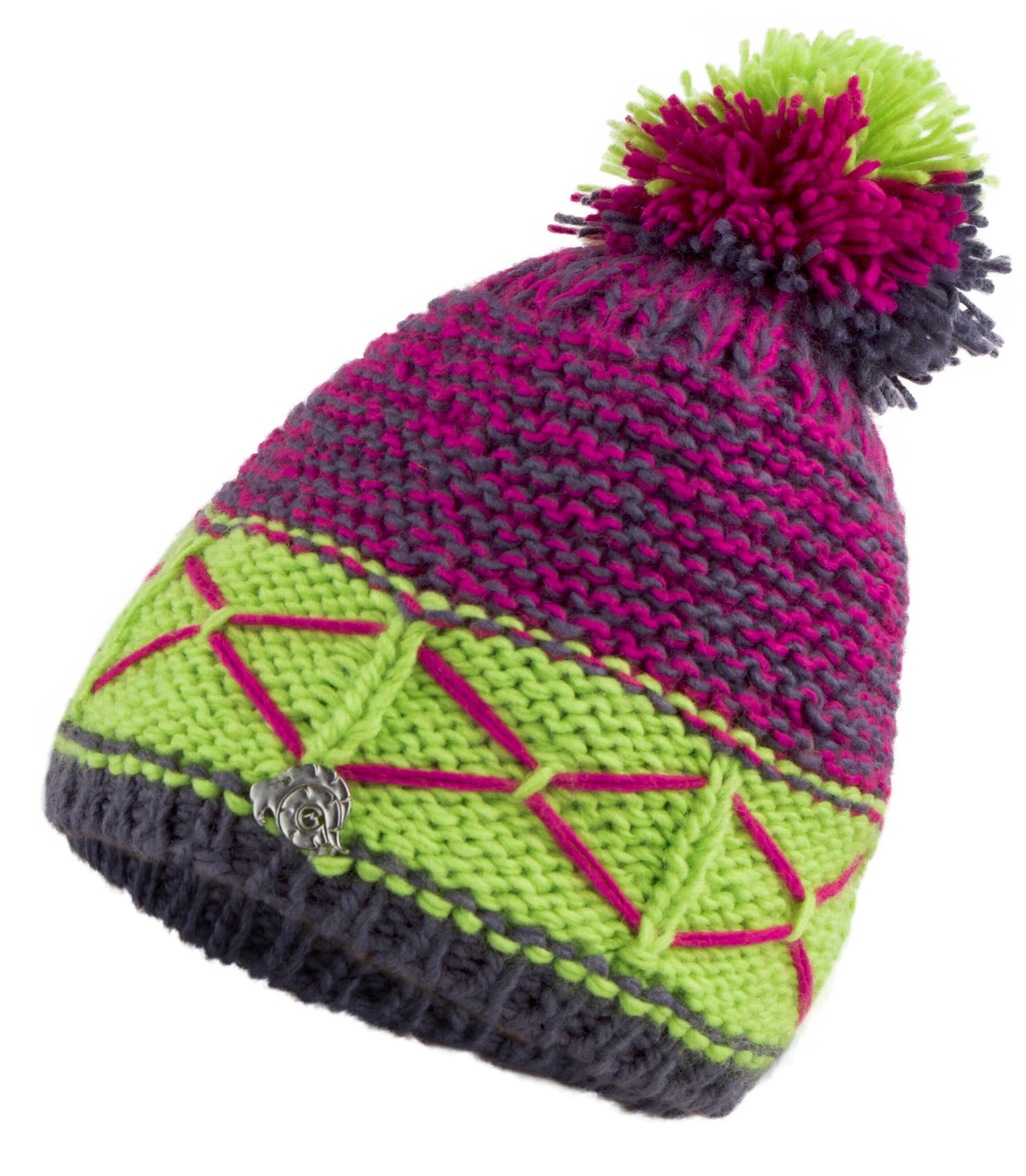 GUGGEN MOUNTAIN GUGGEN Mountain K013 muts Wintermuts met pompon en lichte fleece voering