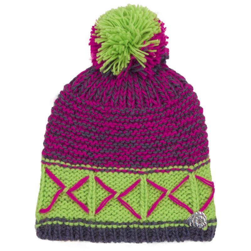 Bonnet K013 Bonnet d'hiver avec pompon et doublure polaire légère