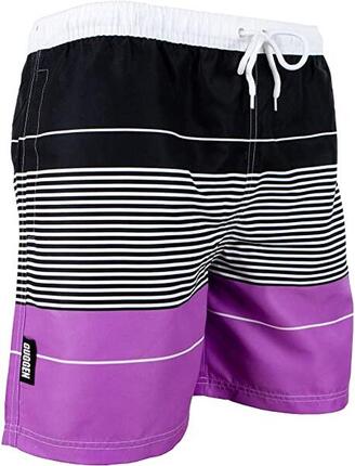 GUGGEN MOUNTAIN Style ZMB 880 Boardshort Short Maillot de bain homme à rayures