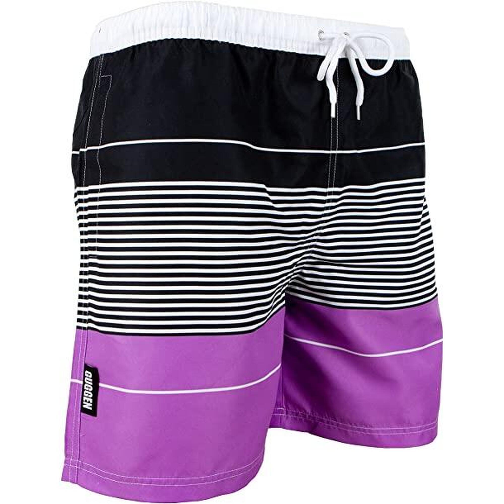 Guggen Mountain - Guggen Mountain Style Zmb 880 Boardshort Short Maillot De Bain Homme À Rayures - Boardshort - Noir|violet - 2xl - Decathlon