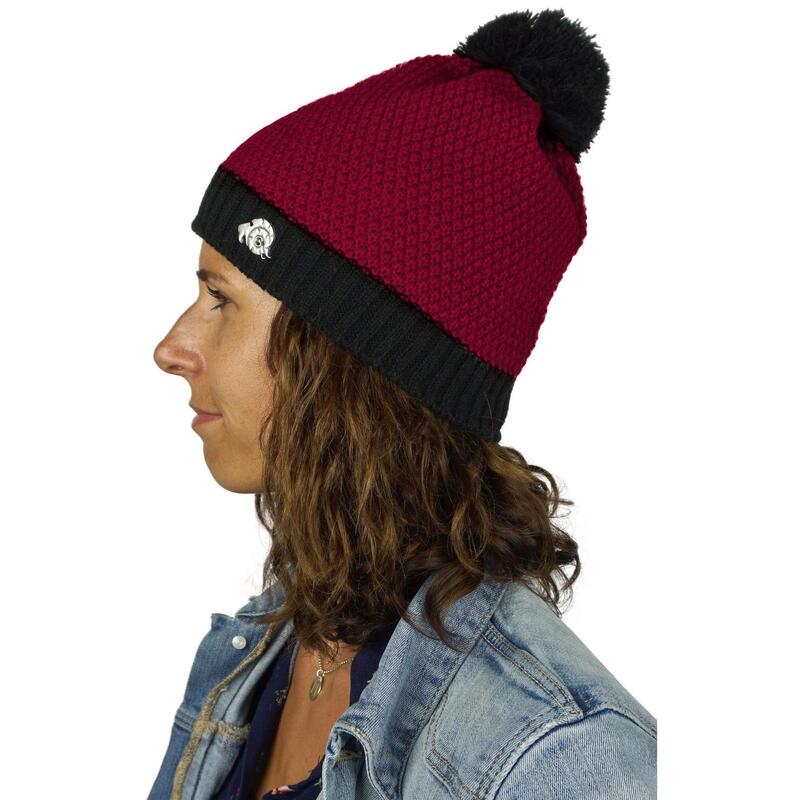 Cappello invernale GUGGEN Mountain K119 con pompon e fodera in pile